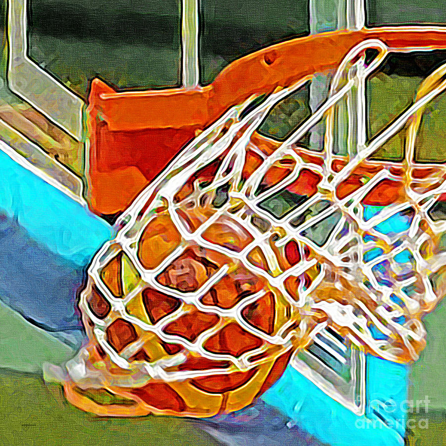 Three Point Shot From Downtown Nothing But Net Basketball 20190106 square Photograph by Wingsdomain Art and Photography