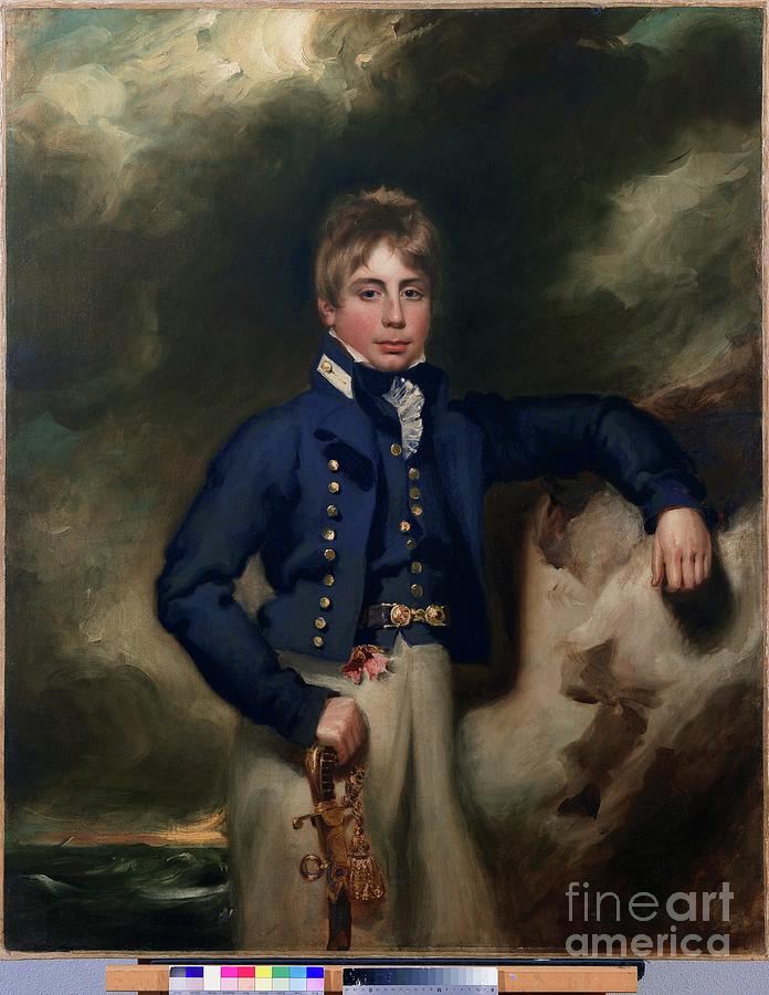 Three-quarter Length Portrait Of John Windham Dalling Rn, As A Midshipman Painting by George Henry Harlow