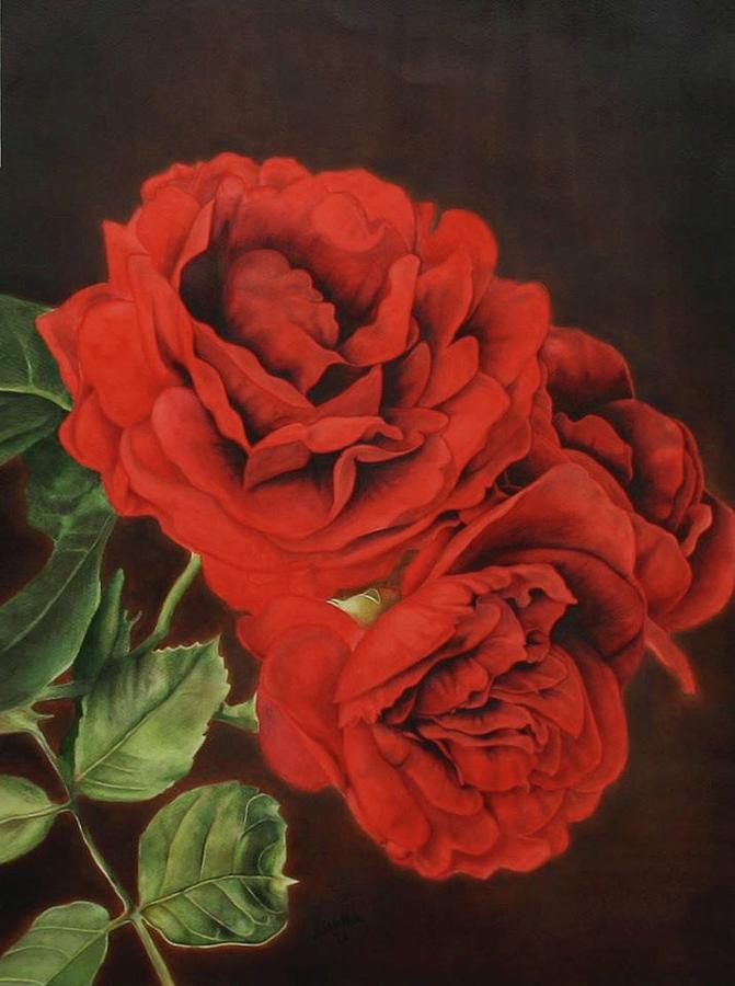 three roses painting