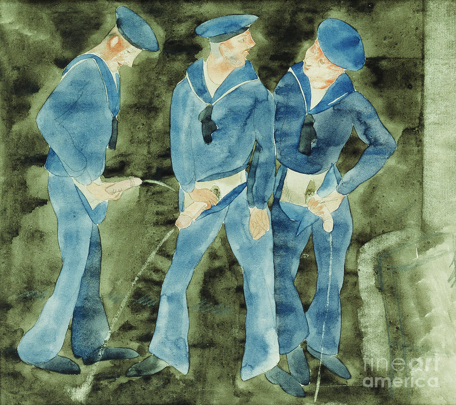 Three Sailors Painting by Charles Demuth