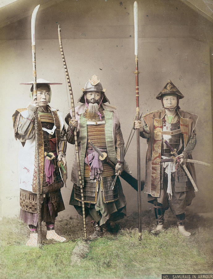 Three Samurai Photograph by Hulton Archive
