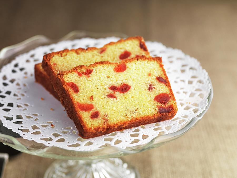 Three Slices Of Gluten-free Almond & Cherry Cake Photograph by Rob Whitrow