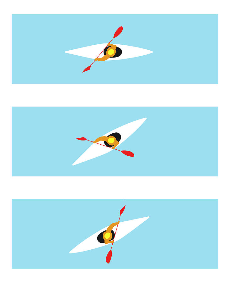 Three Stages Of Kayaker Performing Digital Art by Dorling Kindersley Three Stages Of Kayaker Performing Digital Art by Dorling Kindersley