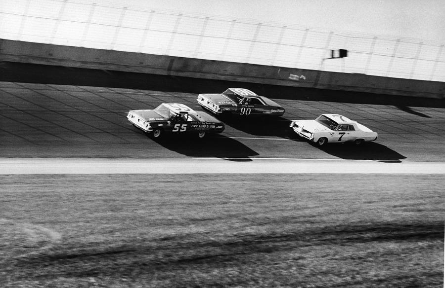 Three Stock Cars Racing On Track Photograph by Frederic Lewis