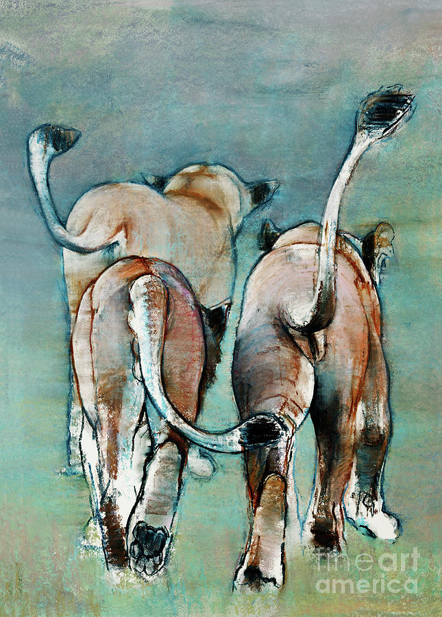 Three Tails Painting by Mark Adlington