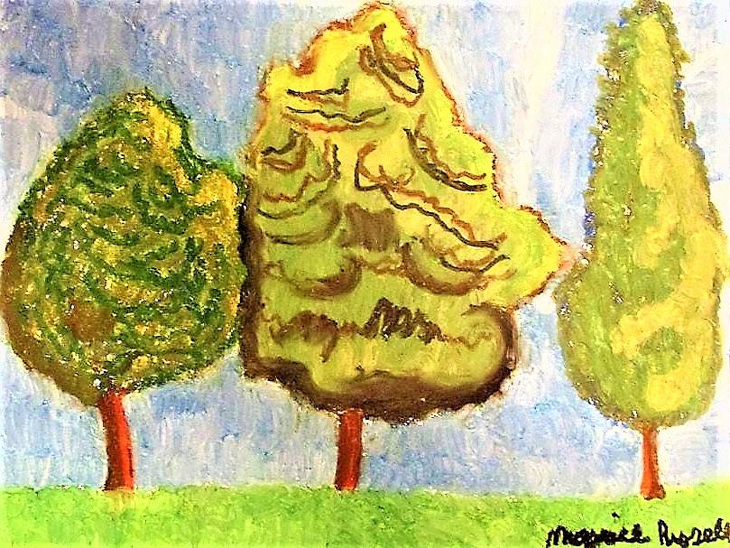 Tree Pastel - Three Trees by Maggie Russell