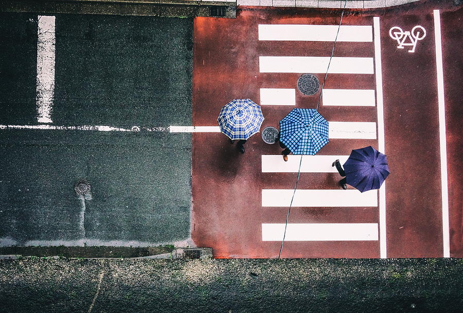Three Umbrellas Photograph by Haruyo Sakamoto