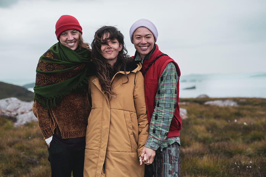 Three Women In Thrupple Relationship Stand At Top Of Hike In Scotland ...