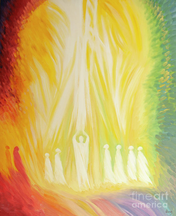 Through Christ And His Saints Our Prayers Are Channelled To The Faithful Departed Painting by Elizabeth Wang