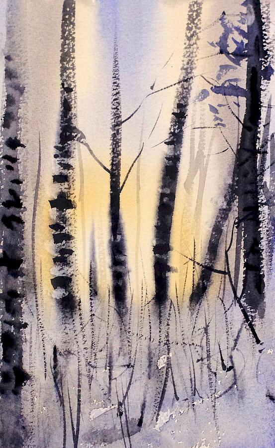 Tree Painting - Through the Aspens by Max Good