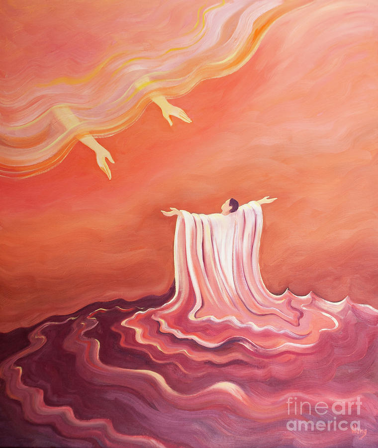 Through The Blood Of Christ We Are Washed And Clothed In A White Garment, Ready To Approach God Painting by Elizabeth Wang