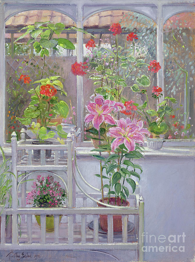 Through The Conservatory Window Painting by Timothy Easton
