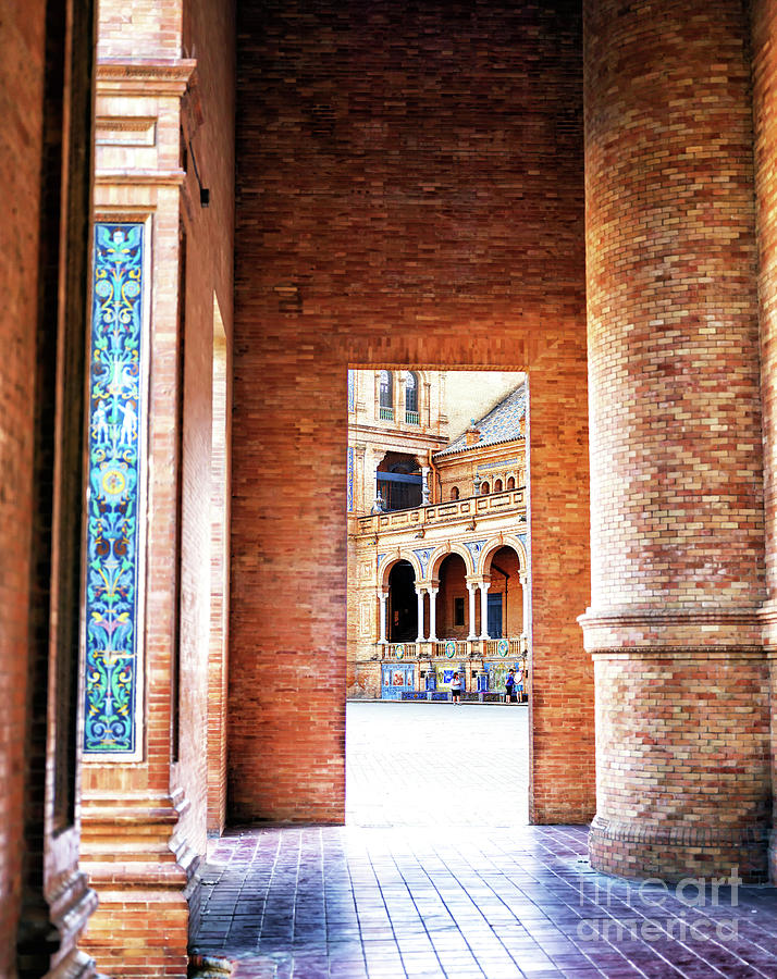 Through the Doorway at the Plaza de Espana Seville Photograph by John Rizzuto