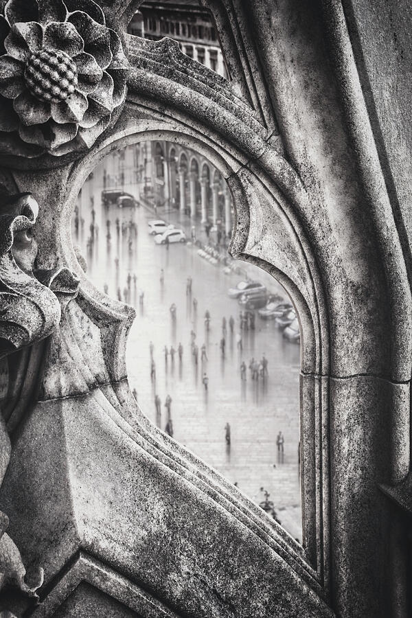 Through the Duomo Milan Italy Black and White  Photograph by Carol Japp