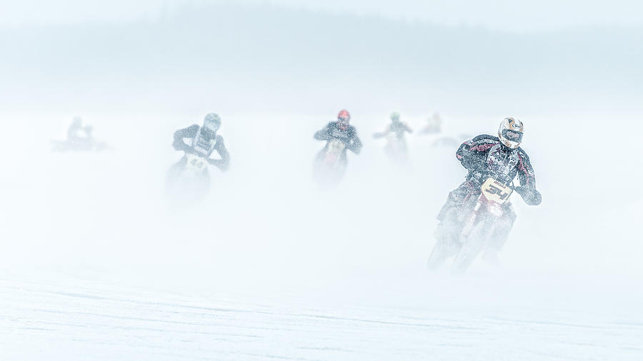 Action Photograph - Through The Snow by Petri Damstn