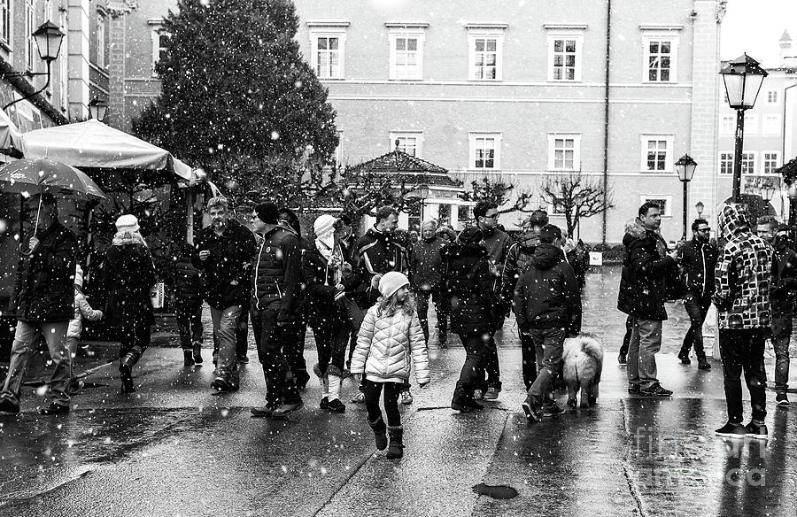 Through the Snowflakes in Salzburg Photograph by John Rizzuto