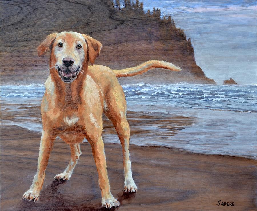 Throw the Stick Painting by Lynee Sapere