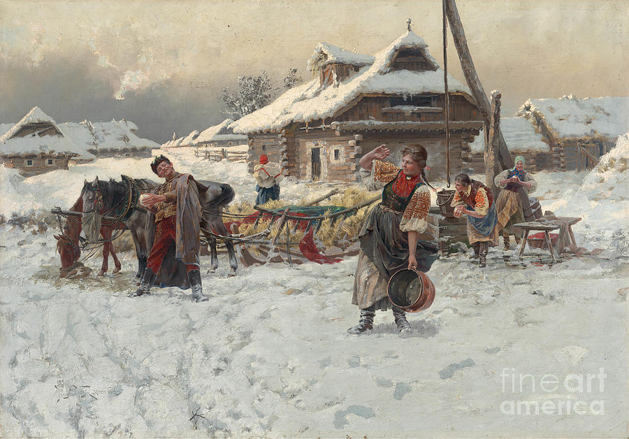 Throwing Snowballs Drawing by Heritage Images