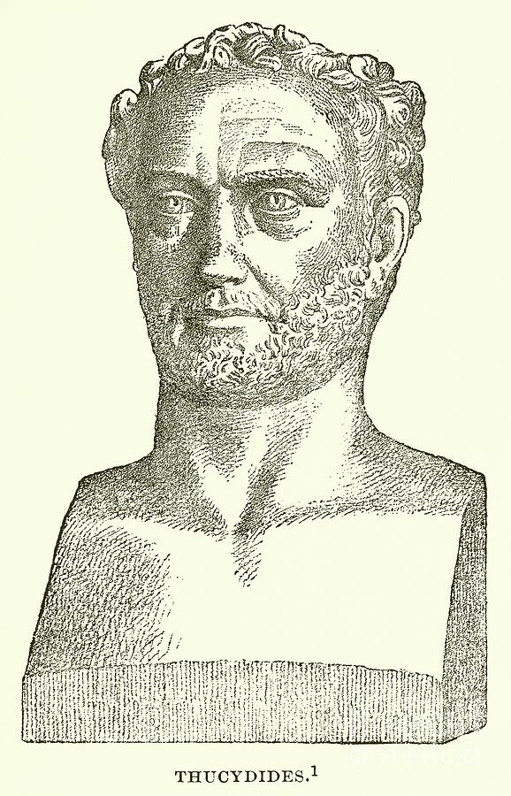 Greek Drawing - Thucydides Engraving by English School