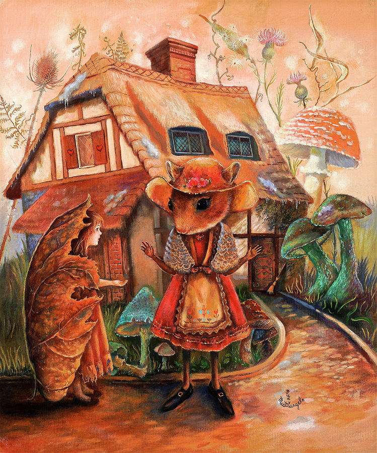 Mouse Painting - Thumbelina And Mrs Mouse by Judy Mastrangelo