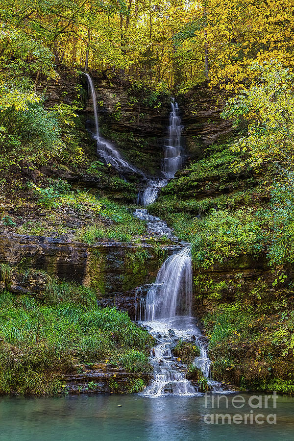 Thunder Falls Painterly Mixed Media by Jennifer White