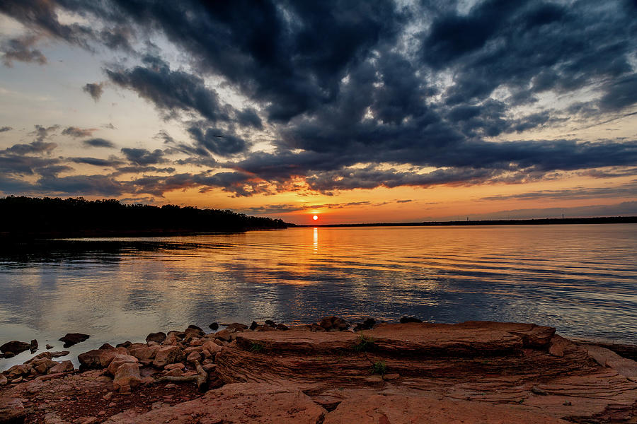 Thunderbird Lake Sunset Photograph by Doug Long