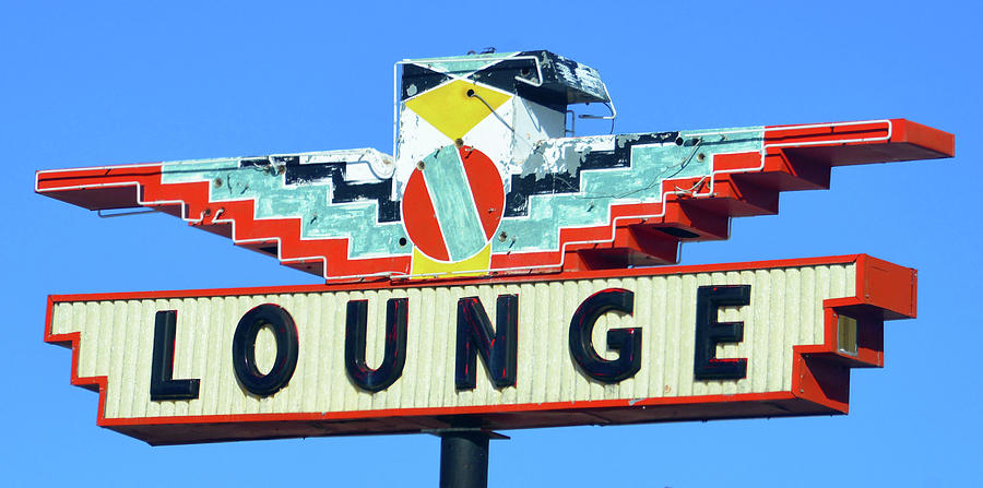 Thunderbird Lounge sign circa 1950s Photograph by David Lee Thompson
