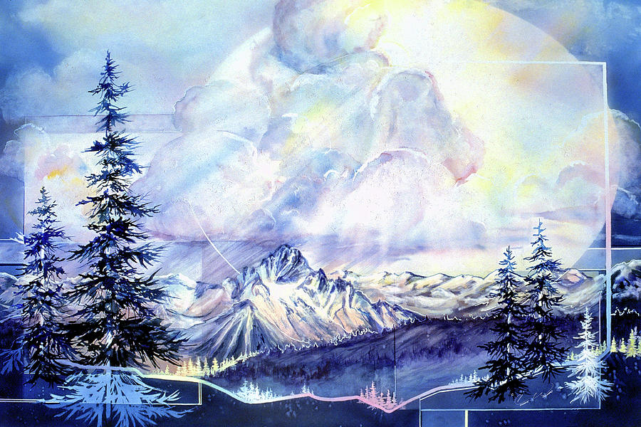 Thunderheads Over The Rockies Painting by Connie Williams