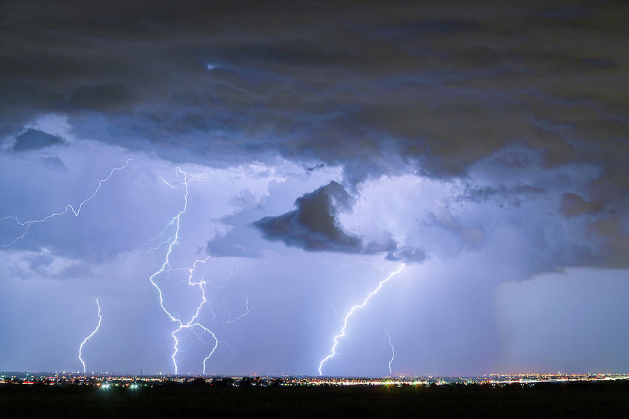 Thunderstorm and Lightning Striking Firestone Colorado 1 Photograph by James BO Insogna
