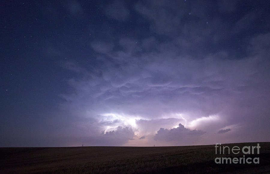 Nature Photograph - Thunderstorm At Night, Nebraska, Usa by Chad Cowan