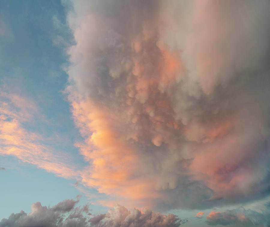 Thunderstorm Cloud At Sunset, North America Photograph by Tim Fitzharris