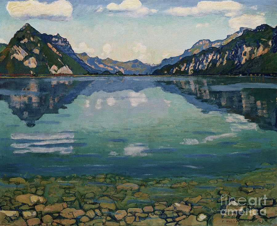 Thunersee With Reflection, 1904 Painting by Ferdinand Hodler