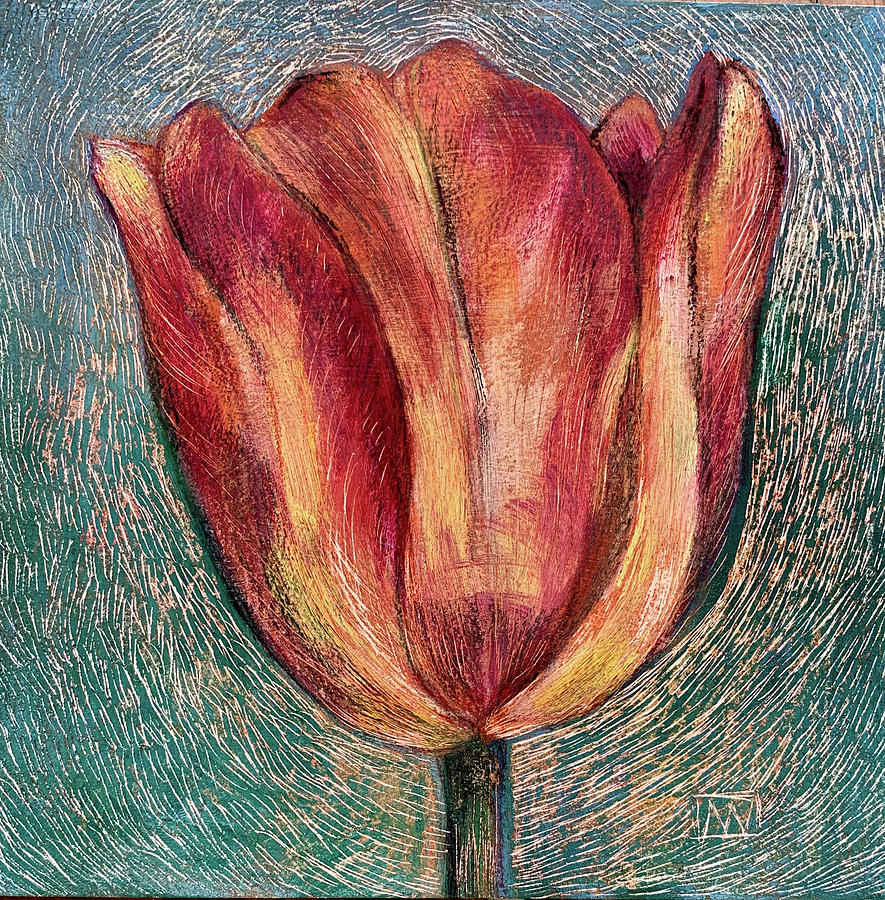 Thuya Tulip Painting by AnneMarie Welsh