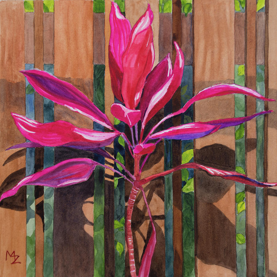 Ti Plant Painting by Margaret Zabor
