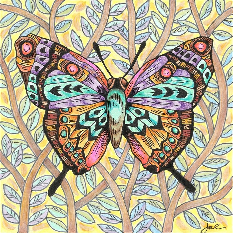 Tias Butterfly Drawing by Janice A Larson