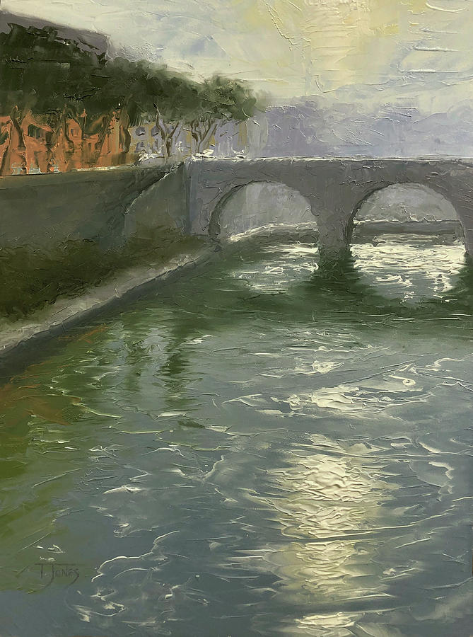 Tiber River, Rome Painting by Timothy Jones