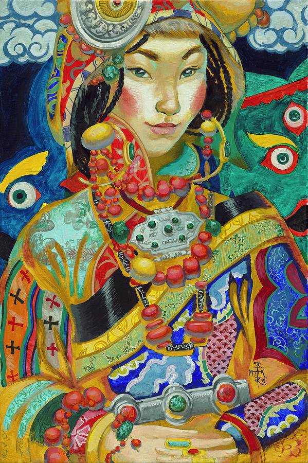 Tibetan Lady Painting by Varvara Maximova - Fine Art America