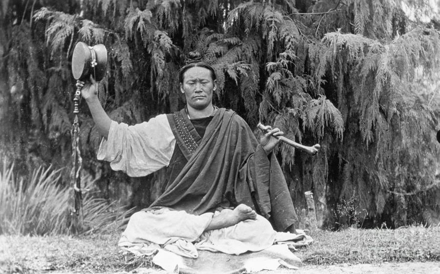 Tibetan Mystic With Drum Photograph by Bettmann