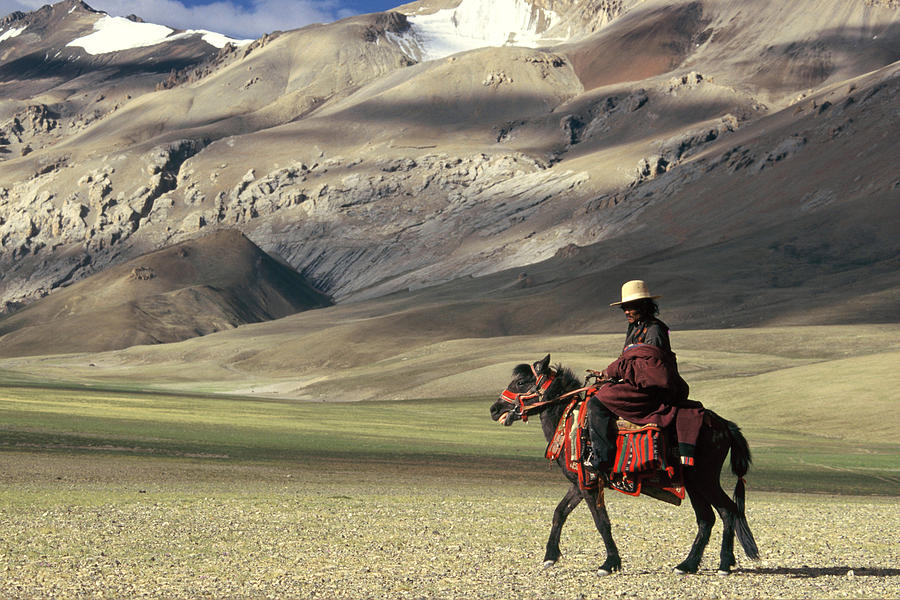 Documentary Photograph - Tibetan Rider by Myriam Leplat