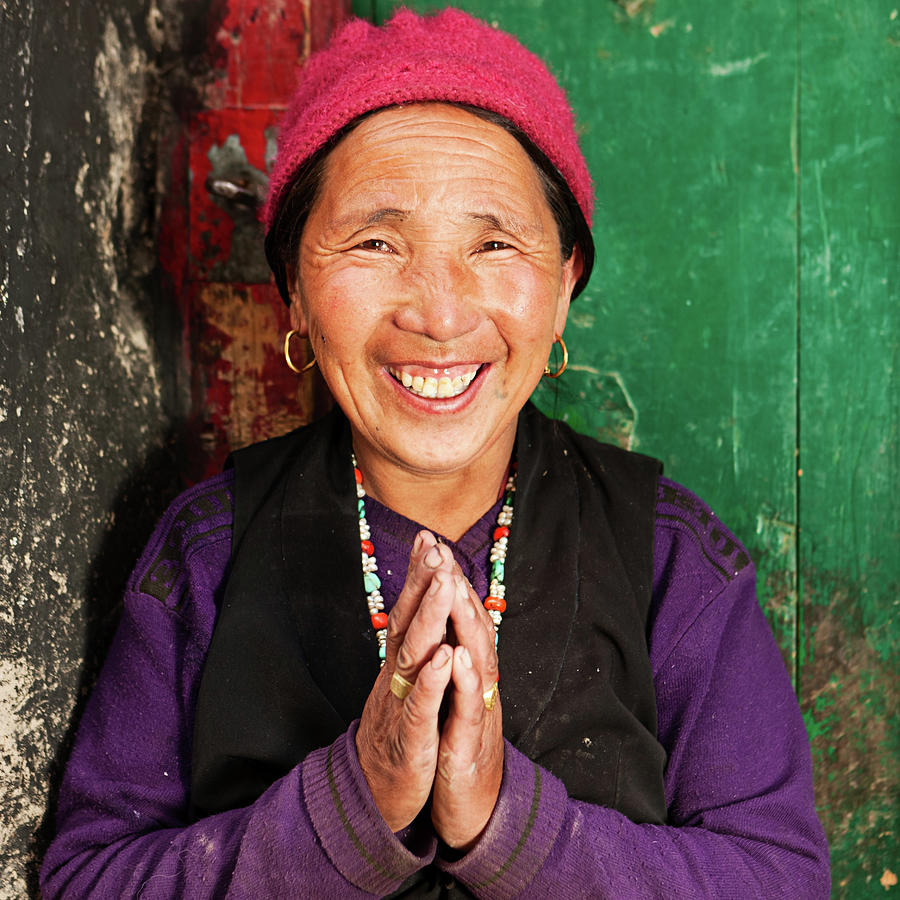 Tibetan Woman Praying Photograph by Hadynyah
