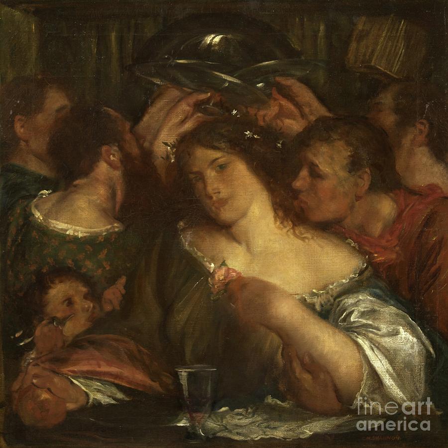 Tibullus In The House Of Delia, C.1900 Painting by Charles Haslewood Shannon