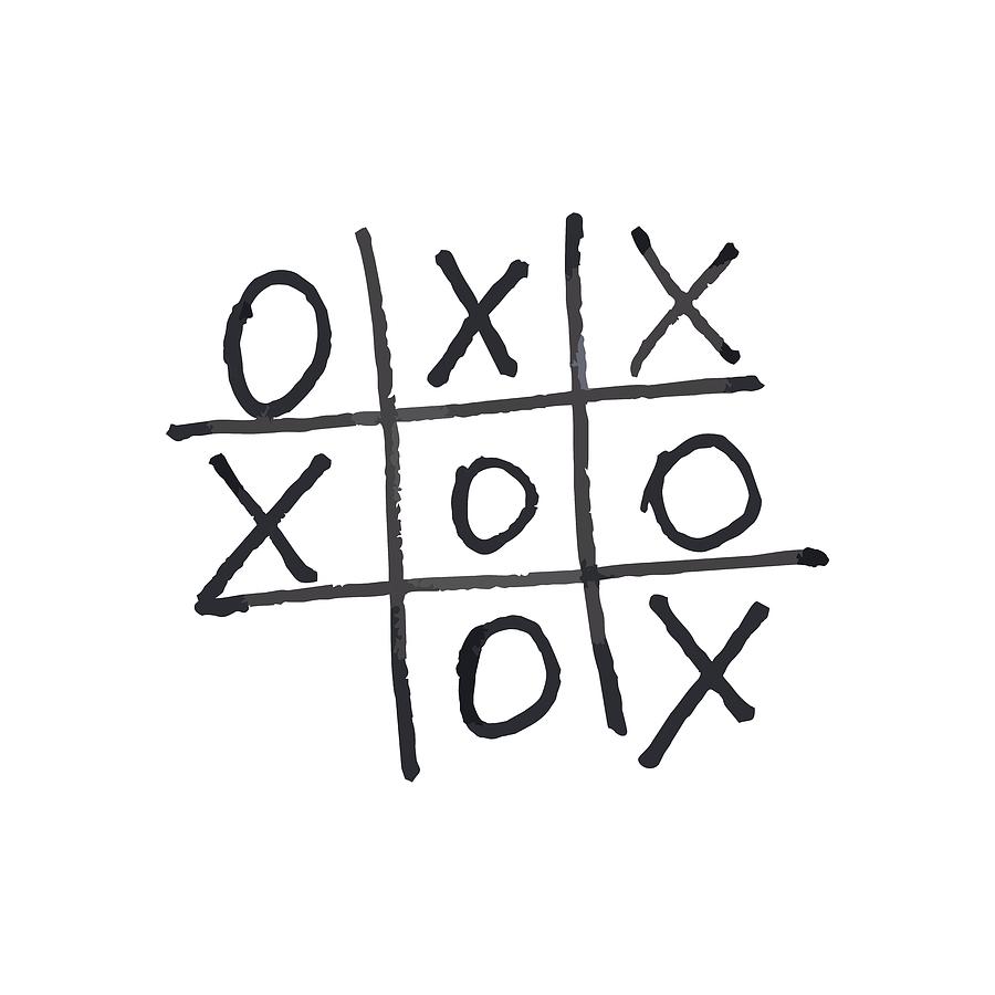 Doodle Tic Tac Toe Game with Cross Graphic by IrynaShancheva