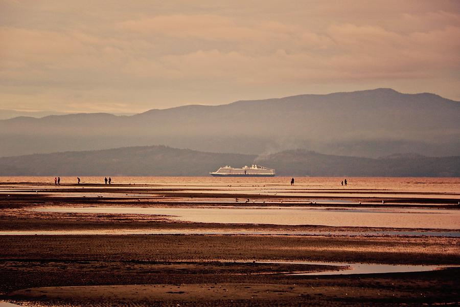 Tide Out Cruise Ship Passing By Photograph