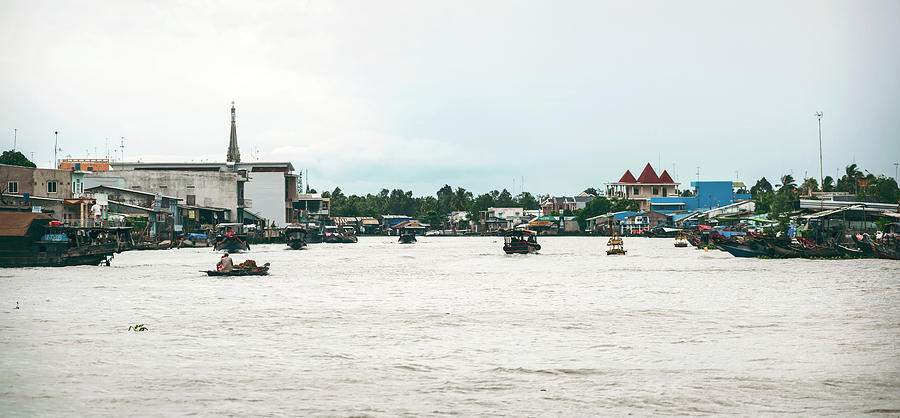 Architecture Photograph - Tien river scene in Mekong Delta by Eduardo Huelin