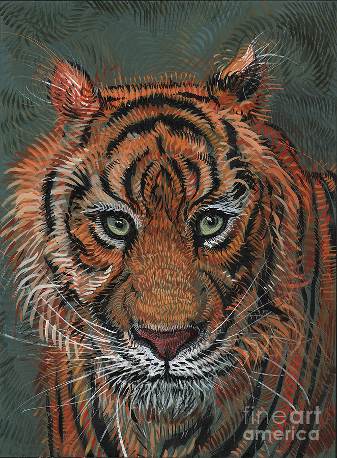 Tiger 2, 2014, Gouache On Paper Painting by Faisal Khouja