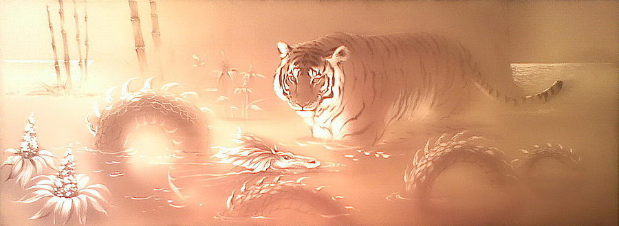 Tiger and Dragon Painting by Alina Oseeva