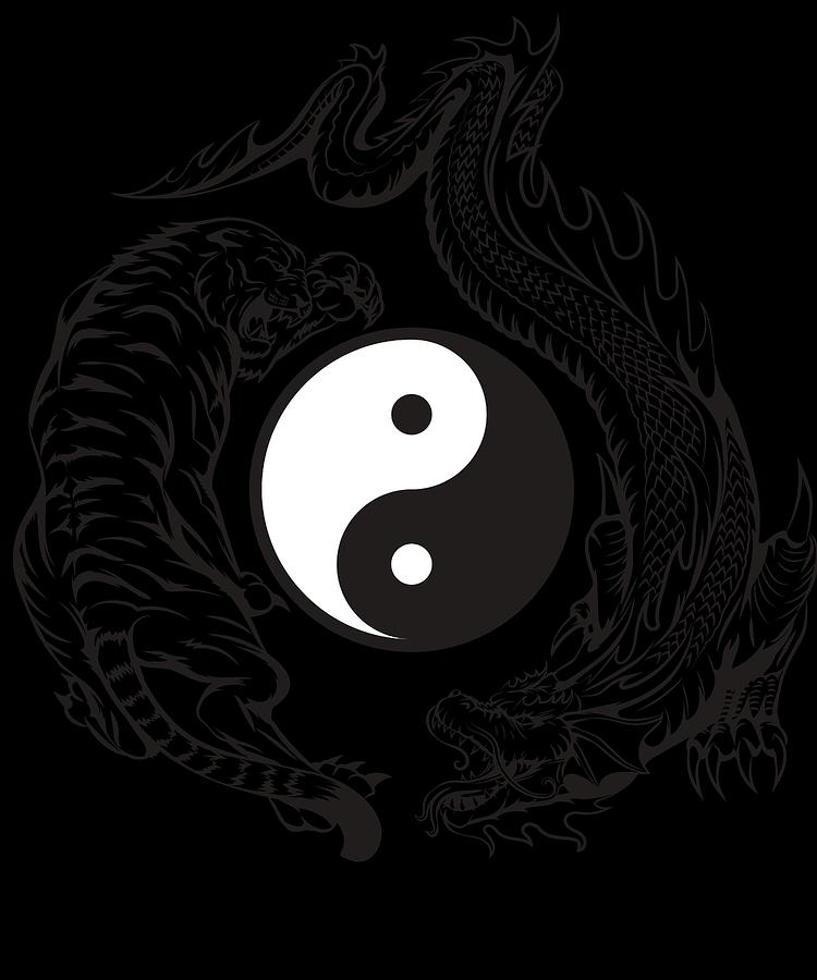 Tiger Dragon Yin Yang Dojo Meditation Digital Art by Jonathan Golding ...