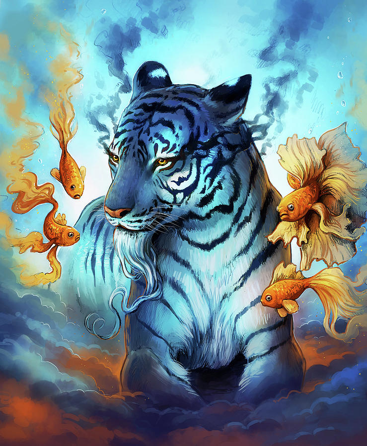 Animal Mixed Media - Tiger Fish by Jojoesart