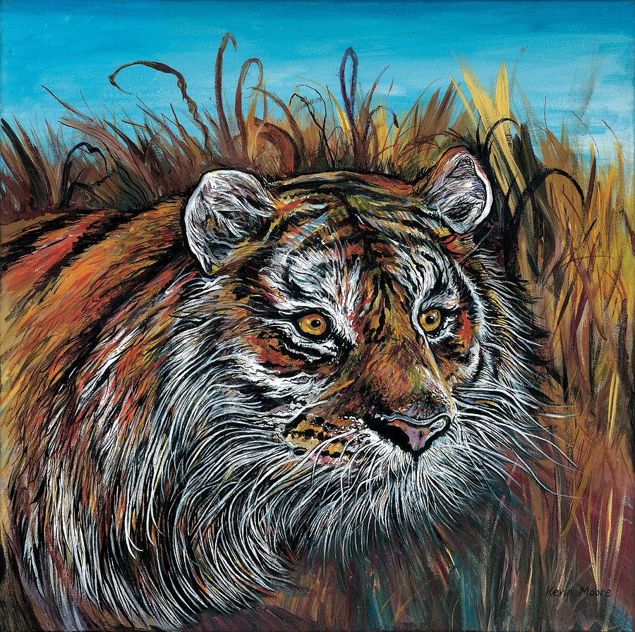 Tiger Hunt Painting by Kevin Derek Moore