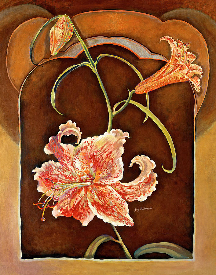 Flower Digital Art - Tiger Lilies by Judy Mastrangelo